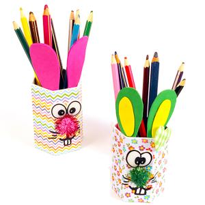 Pots à crayons tête de lapin