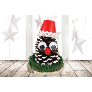 Père Noël avec une pomme de pin