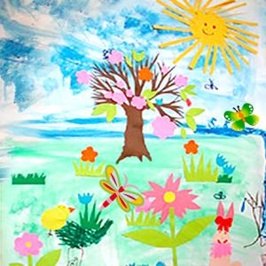 Activité pour réaliser un tableau sur le thème du printemps en utilisant la technique du collage. L'activité est facile pour les plus jeunes.