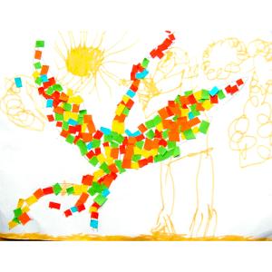 Oiseau de mosaïque  en papier