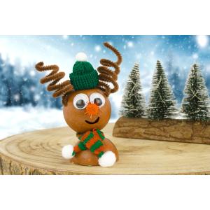 ?Retrouvez un tuto pour fabriquer un renne de Noël en polystyrène et fil chenille. Une activité pour les enfants dès 3 ans?