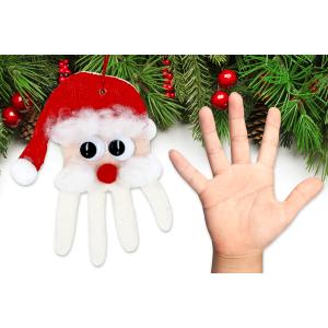 Grâce à de la pâte à modeler et à l'empreinte de main des enfants nous allons fabriquer un père Noël original à accrocher dans le sapin ! Une activité de Noël facile qui va plaire aux enfa
