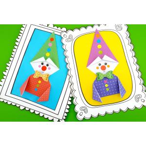 Préparez le carnaval en toute simplicité avec ce rigolo petit clown en origami adapté aux petites mains !