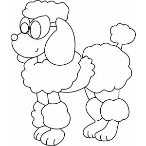 coloriage caniche mignon