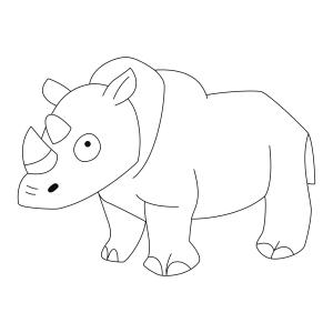 Rhinocéros 03 - Motif à décorer