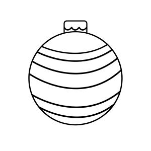 coloriage d'une boule de Noël décorée de sapins 