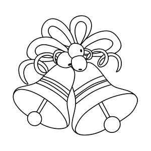 Coloriage de deux cloches de Noël