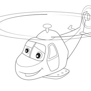 Coloriage hélicoptère : un dessin à imprimer avec superbe hélicoptère. Un coloriage à imprimer sur le thème des véhicules pour les enfants - Page 1
