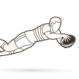 Coloriage rugby : un dessin à imprimer gratuitement pour tous les amoureux de ce sport de ballon. Page 6
