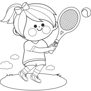 Coloriage tennis : un dessin à imprimer gratuitement pour tous les amoureux de ce sport de raquette. Page 7