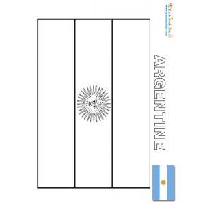 Drapeau argentine à colorier