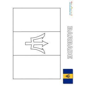 Coloriage drapeau de la Barbade