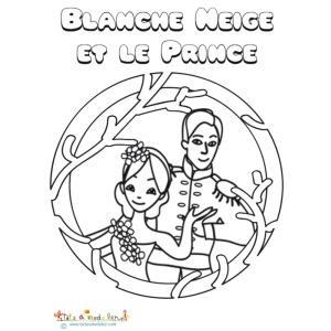 Blanche Neige et le prince à colorier