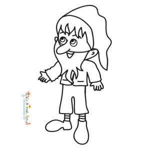 Coloriage d'un nain de Blanche Neige