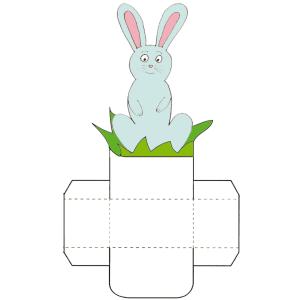 petite corbeille de table "lapin bleu" 
