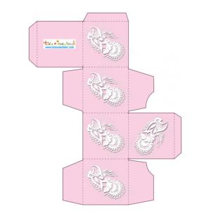 Boite rose motif cachemire