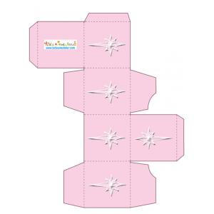 Boite rose motif étoile