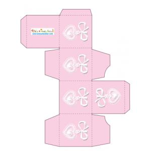 Boite à dragées rose motif médaille