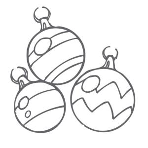 coloriage de trois boules de Noël