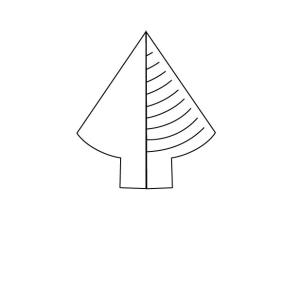 Gabarit sapin vert pour carte kirigami