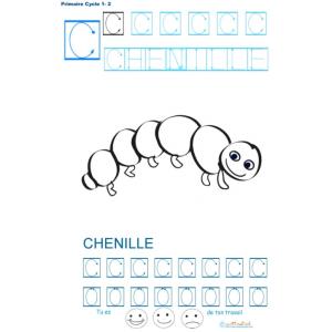 Imprimer la fiche graphisme sur C de Chenille