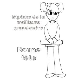 Coloriage d'un diplôme pour grand-mère dessin 3 