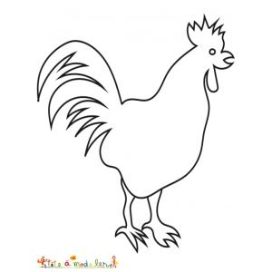 Coloriage de la silouette d'un coq