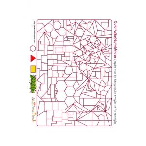Un jeu de coloriage géométrique pour jouer avec les formes géométriques . Le jeu consiste à repérer tous les hexagones et les , tous les rectangles (et les carrés) , tous les triangles pour les colori