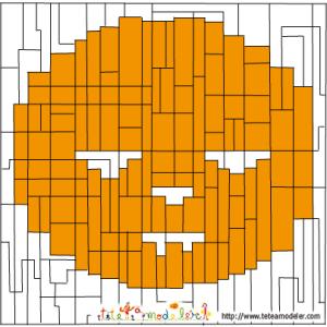 Solution du Jeu de coloriage géométrique : rectangles et carrés pour Halloween