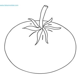 Coloriage d'une tomate ronde