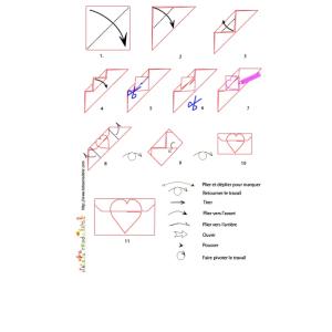 Croquis origami de l'enveloppe à imprimer