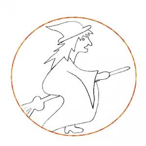 Vitrail halloween : modèle sorcière - junior