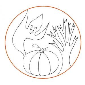 Vitrail Halloween : modèle fantôme