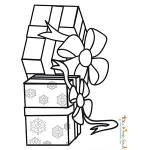 Coloriage de deux gros cadeaux de Noël