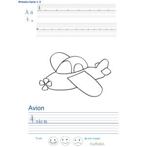 Imprimer la page d'écriture sur l'avion