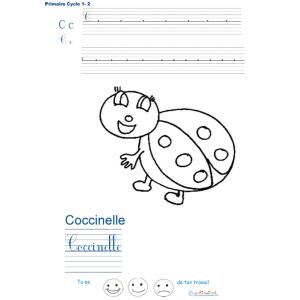 Imprimer la page d'écriture sur la coccinelle