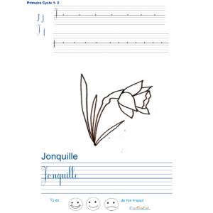 Imprimer la page d'écriture sur la jonquille 