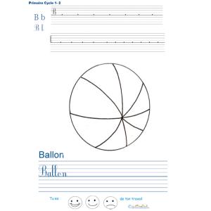 Imprimer la page d'écriture sur le ballon