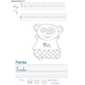 Imprimer la page d'écriture sur le panda