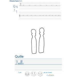 Imprimer la page d'écriture sur les quilles
