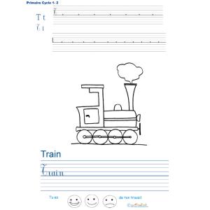Imprimer la page d'écriture sur le train