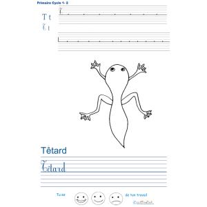 Imprimer la page d'écriture sur le têtard