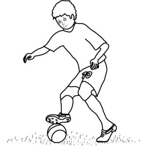 Un joueur de football à imprimer et à colorier gratuitement.