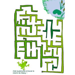 Jeu de labyrinthe à imprimer : Imprime le jeu de labyrinthe, la grenouille doit trouver son étang