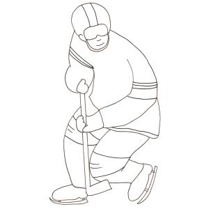 Coloriage d'un joueur de hockey sur glace 
