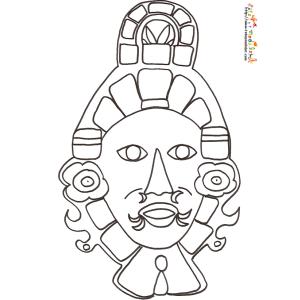 Coloriage masque Inca