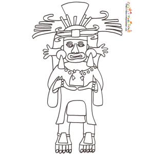Coloriage statuette Inca 