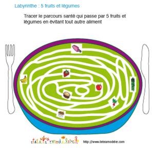 Imprimer le jeu 5 fruits et légumes