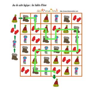 Solution du jeu de suite logique : les habits d'hiver