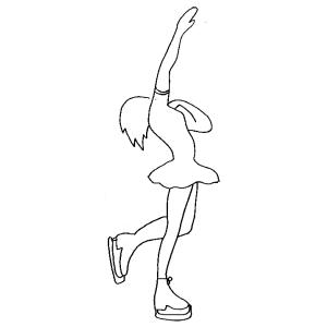 Coloriage patineuse simple dame